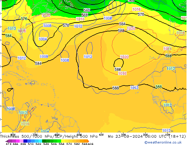 Thck 500-1000hPa GFS Mo 23.09.2024 06 UTC