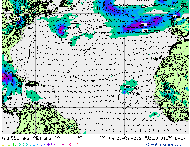  850 hPa GFS  25.09.2024 03 UTC