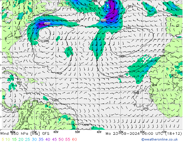 Wind 950 hPa GFS Mo 23.09.2024 06 UTC