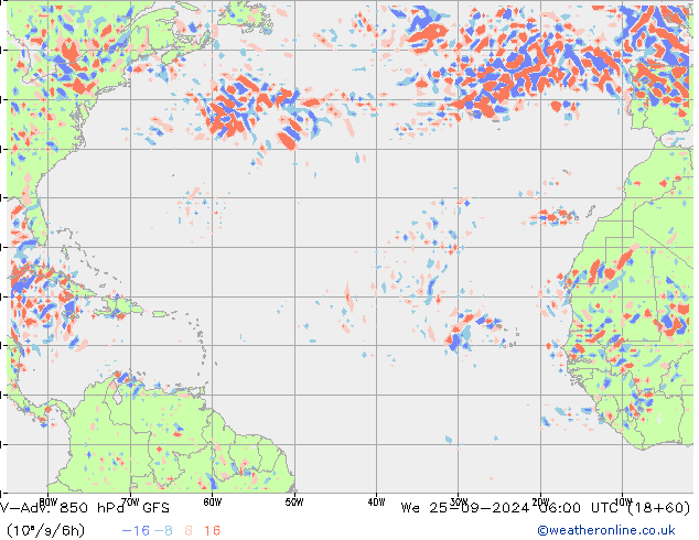 V-Adv. 850 hPa GFS Çar 25.09.2024 06 UTC