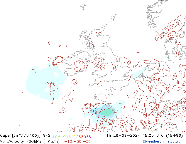 Cape GFS Čt 26.09.2024 18 UTC