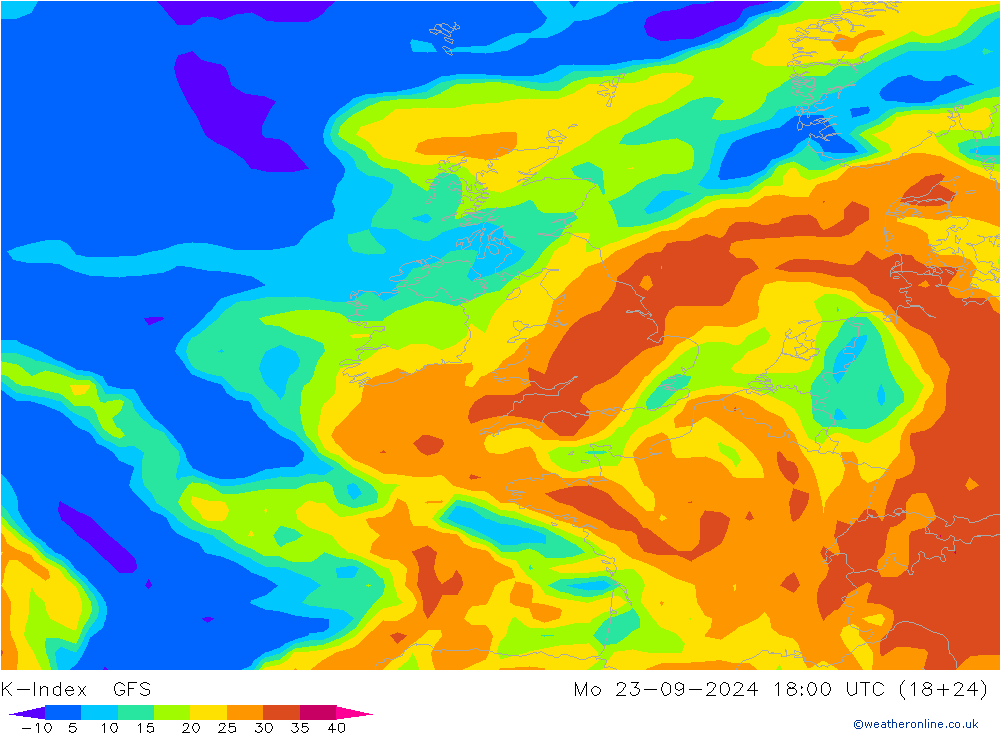 K-İndeksi GFS Pzt 23.09.2024 18 UTC