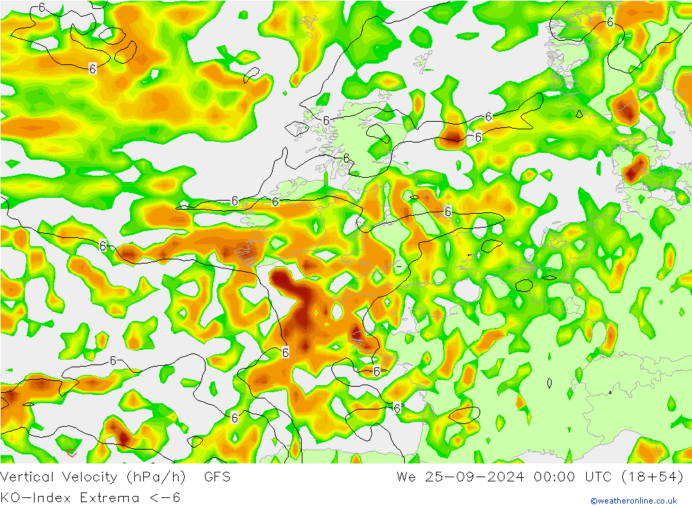 Konvektiv-Index GFS Mi 25.09.2024 00 UTC