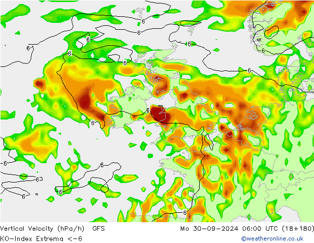 Convection-Index GFS Mo 30.09.2024 06 UTC