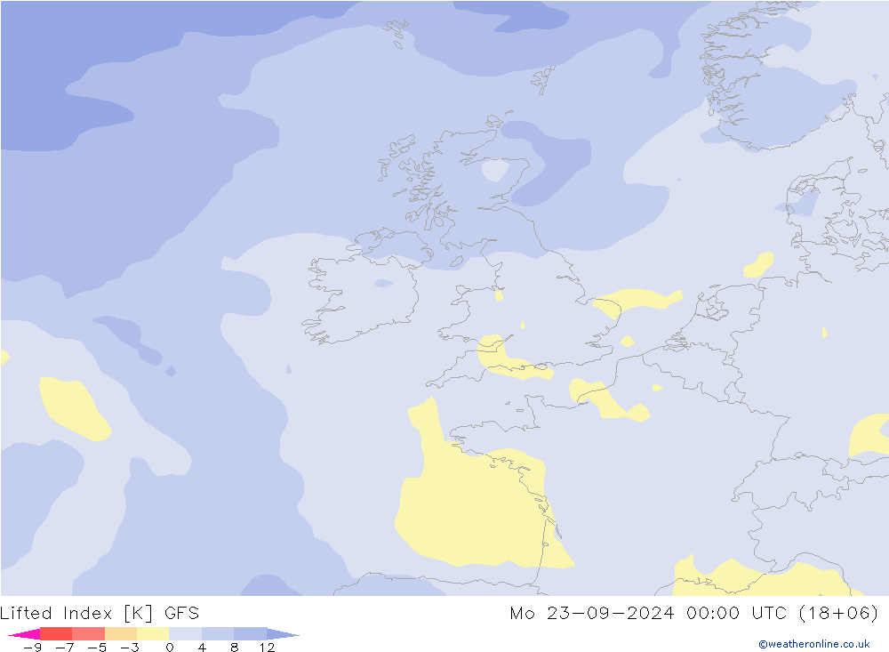 Indice de soulèvement GFS lun 23.09.2024 00 UTC