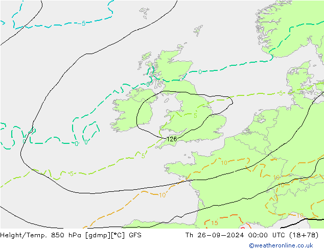 Z500/Rain (+SLP)/Z850 GFS czw. 26.09.2024 00 UTC