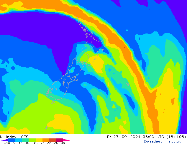 K-İndeksi GFS Cu 27.09.2024 06 UTC