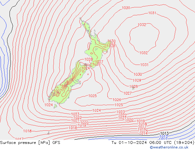 GFS: di 01.10.2024 06 UTC