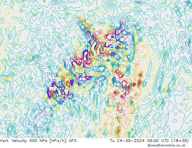 Vert. Velocity 500 гПа GFS вт 24.09.2024 06 UTC