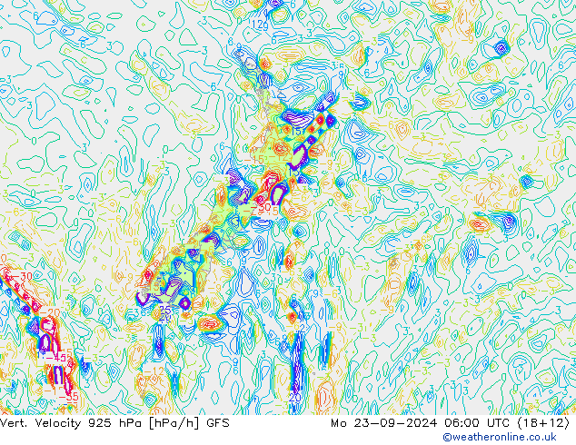 Vert. Velocity 925 hPa GFS Mo 23.09.2024 06 UTC