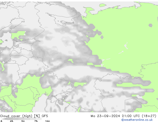 Bulutlar (yüksek) GFS Pzt 23.09.2024 21 UTC