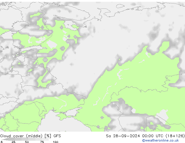 Nubes medias GFS sáb 28.09.2024 00 UTC