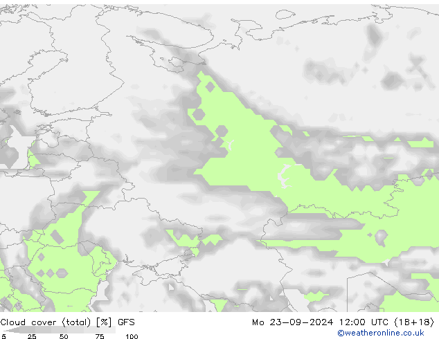 nuvens (total) GFS Seg 23.09.2024 12 UTC