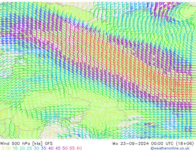 Wind 500 hPa GFS Mo 23.09.2024 00 UTC