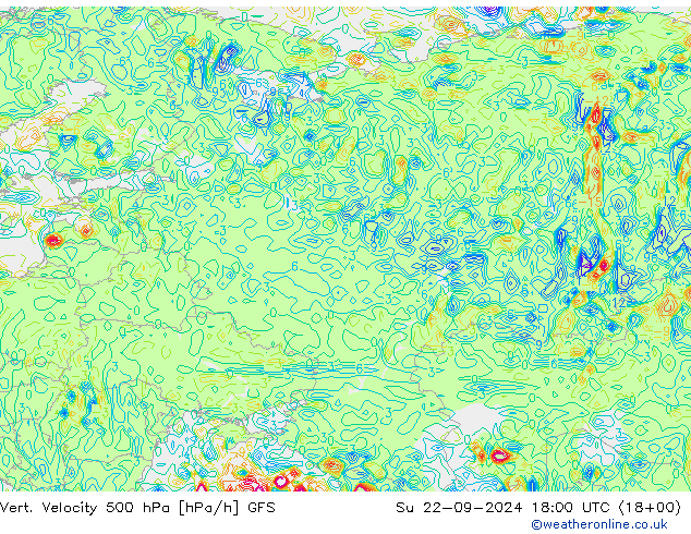 Vert. Velocity 500 hPa GFS Su 22.09.2024 18 UTC