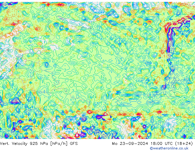 Vert. Velocity 925 hPa GFS pon. 23.09.2024 18 UTC