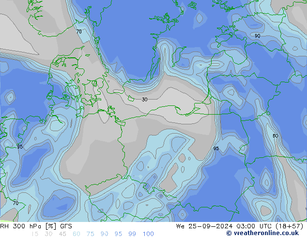 RH 300 hPa GFS mer 25.09.2024 03 UTC