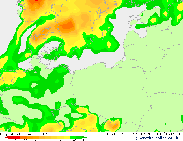 Fog Stability Index GFS Čt 26.09.2024 18 UTC