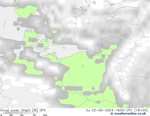 vysoký oblak GFS Ne 22.09.2024 18 UTC