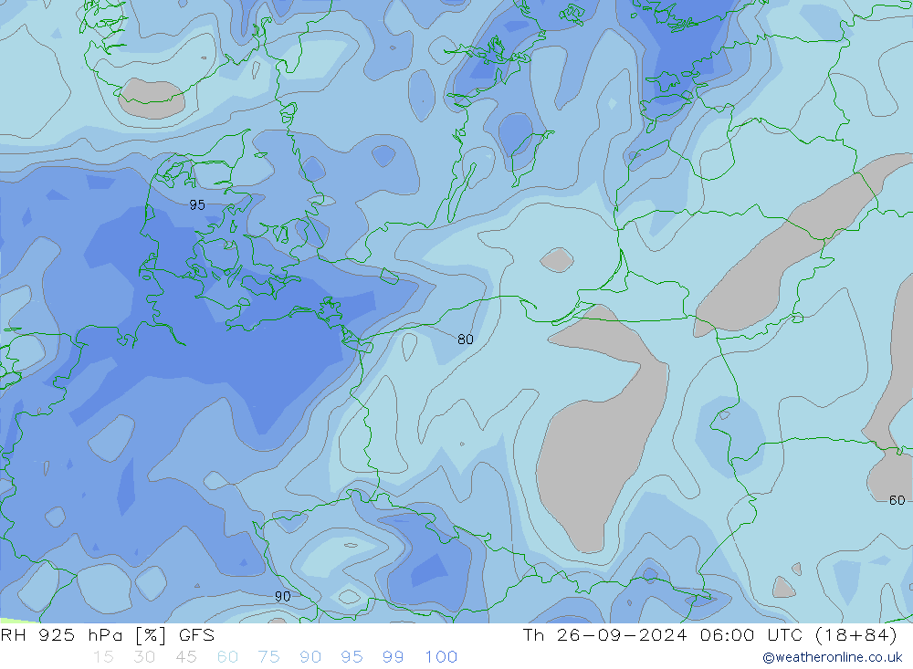 925 hPa Nispi Nem GFS Per 26.09.2024 06 UTC