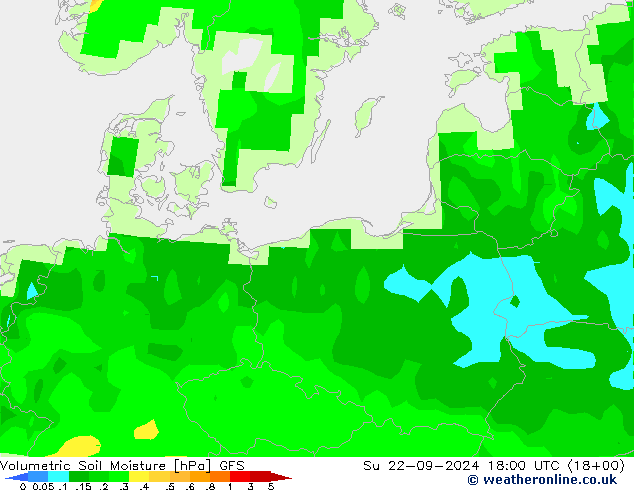 Volumetric Soil Moisture GFS  22.09.2024 18 UTC