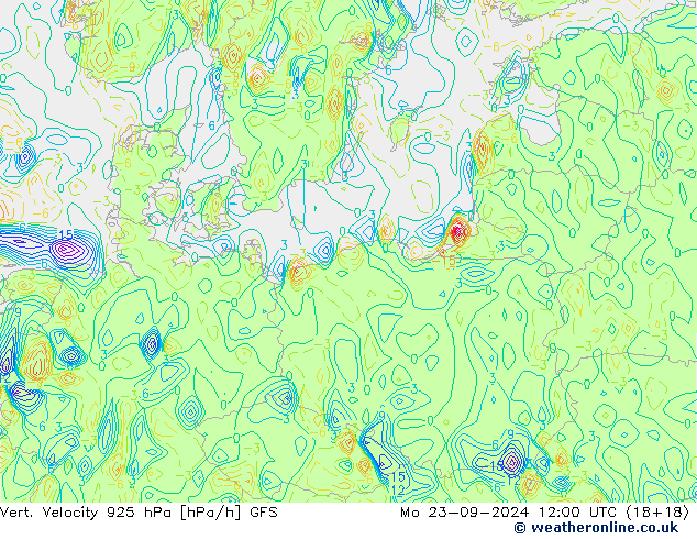 Vert. Velocity 925 hPa GFS Mo 23.09.2024 12 UTC