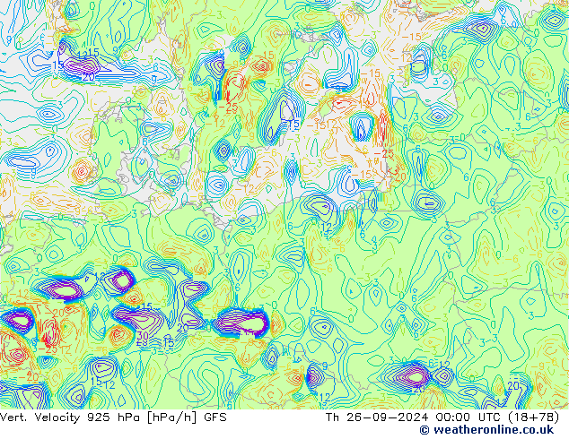 Vert. Velocity 925 hPa GFS Th 26.09.2024 00 UTC