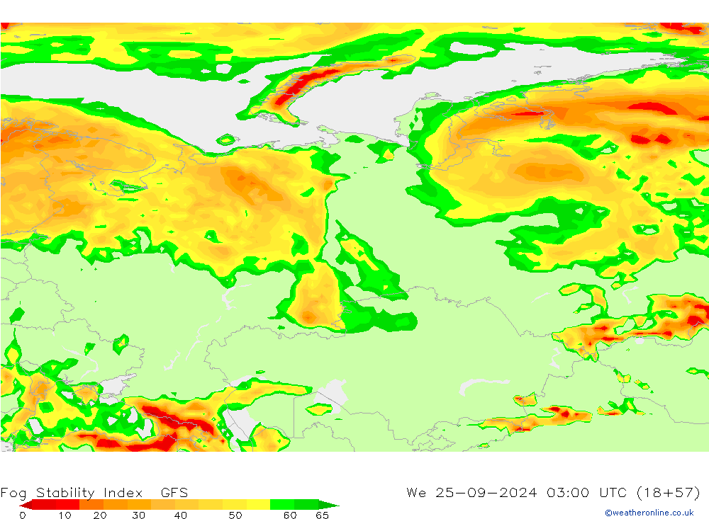 Fog Stability Index GFS We 25.09.2024 03 UTC