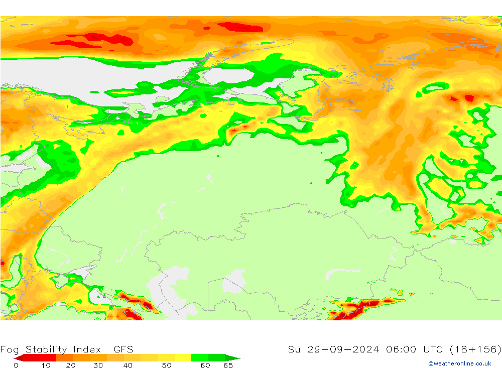 Fog Stability Index GFS Ne 29.09.2024 06 UTC