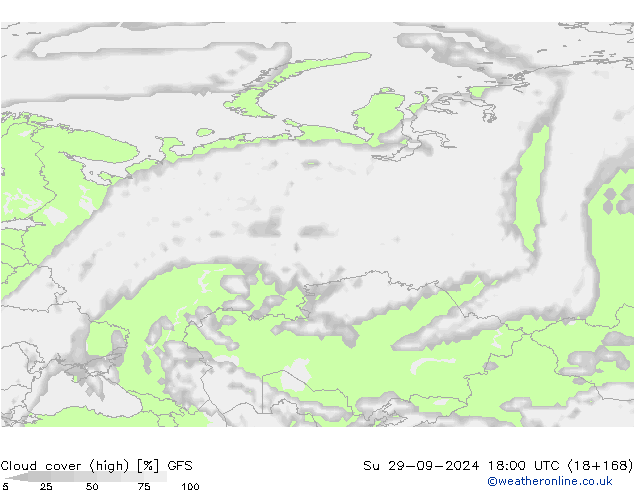 облака (средний) GFS Вс 29.09.2024 18 UTC