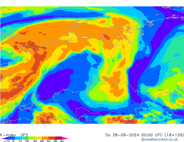 K-İndeksi GFS Cts 28.09.2024 00 UTC