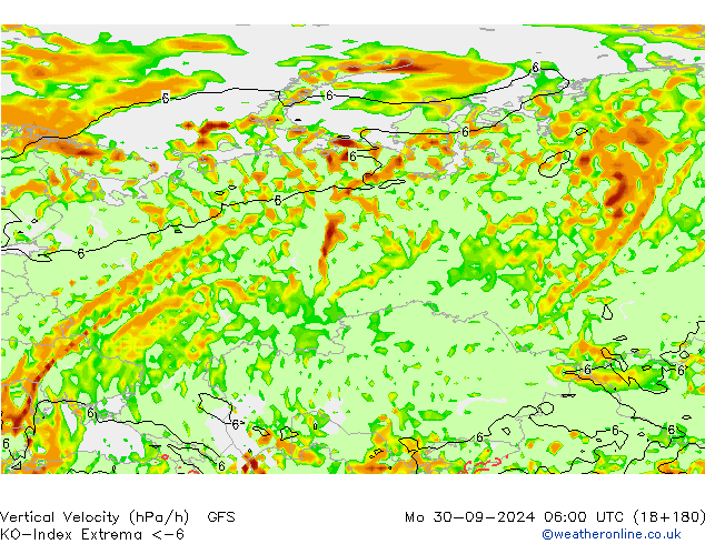 Convection-Index GFS Mo 30.09.2024 06 UTC