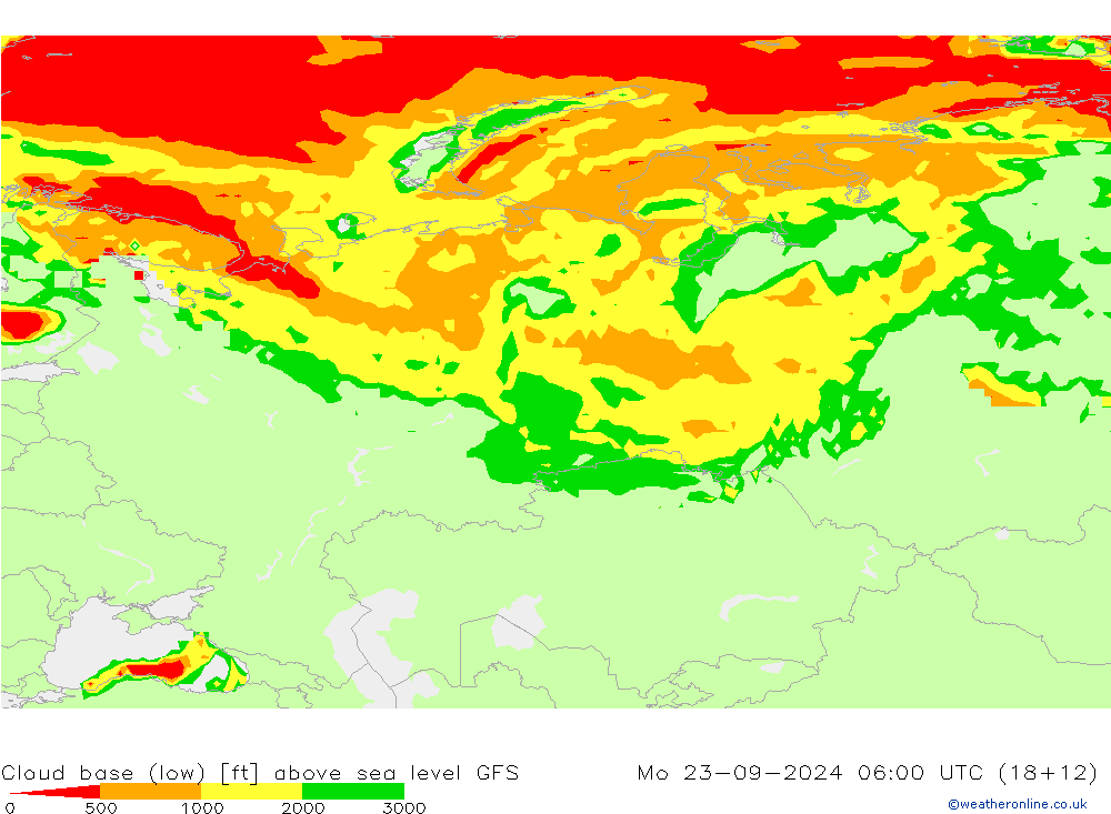 Alçak Bulut Alt Sınırı GFS Pzt 23.09.2024 06 UTC