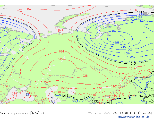 GFS: mer 25.09.2024 00 UTC