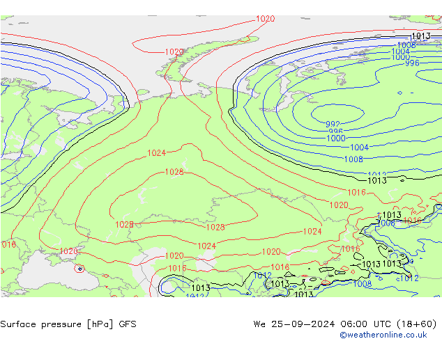 GFS: mié 25.09.2024 06 UTC