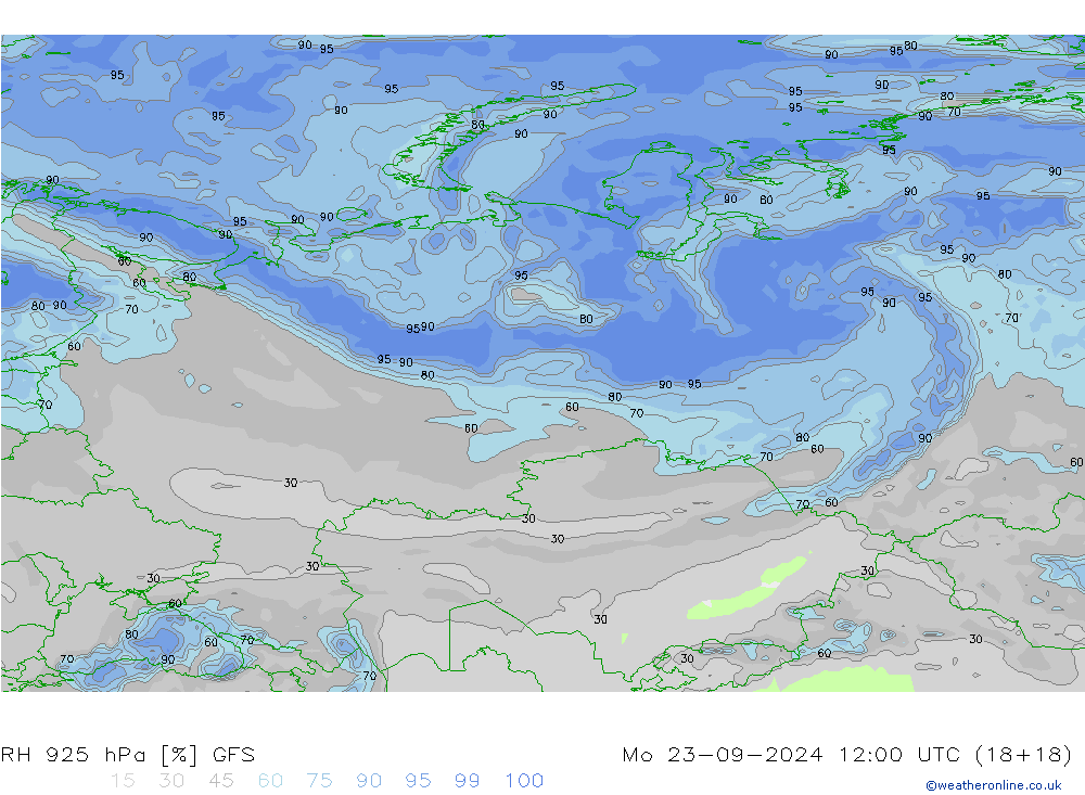 925 hPa Nispi Nem GFS Pzt 23.09.2024 12 UTC