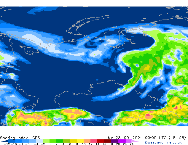 Soaring Index GFS pon. 23.09.2024 00 UTC