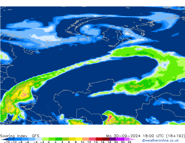 Soaring Index GFS Mo 30.09.2024 18 UTC