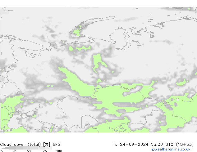 Nubes (total) GFS mar 24.09.2024 03 UTC