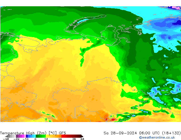 Temperature High (2m) GFS September 2024