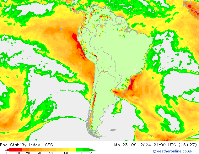 Fog Stability Index GFS Mo 23.09.2024 21 UTC