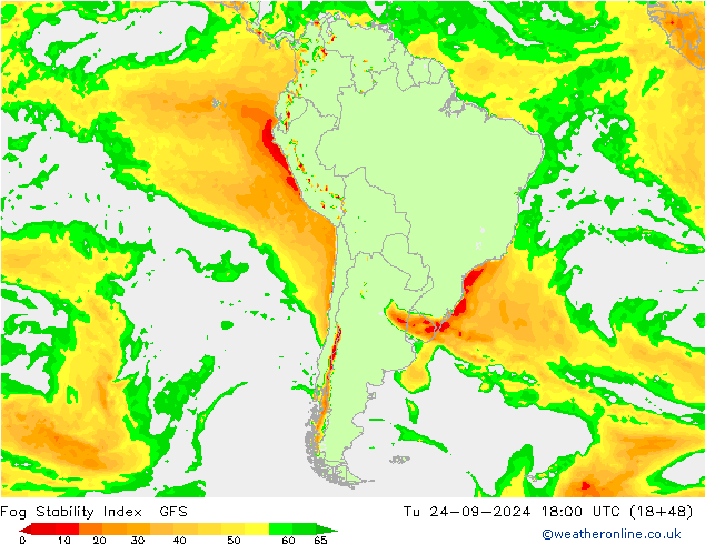 Fog Stability Index GFS mar 24.09.2024 18 UTC