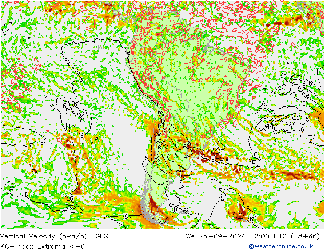 Convection-Index GFS ср 25.09.2024 12 UTC