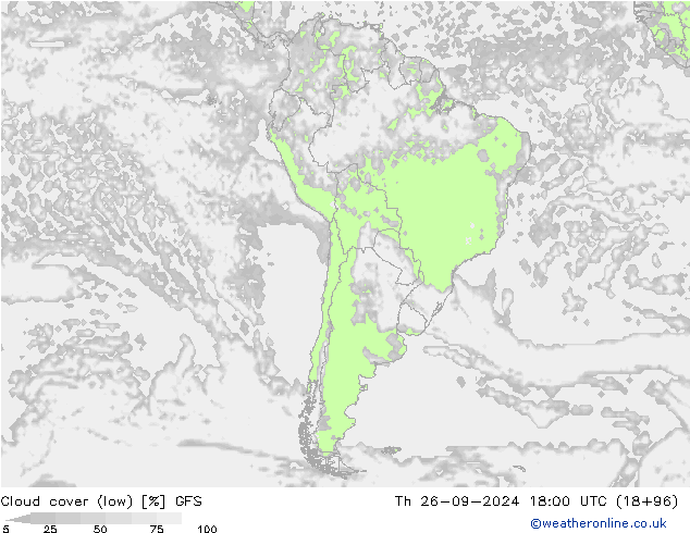 nízká oblaka GFS Čt 26.09.2024 18 UTC