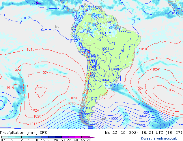 Niederschlag GFS Mo 23.09.2024 21 UTC