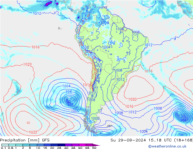 opad GFS nie. 29.09.2024 18 UTC