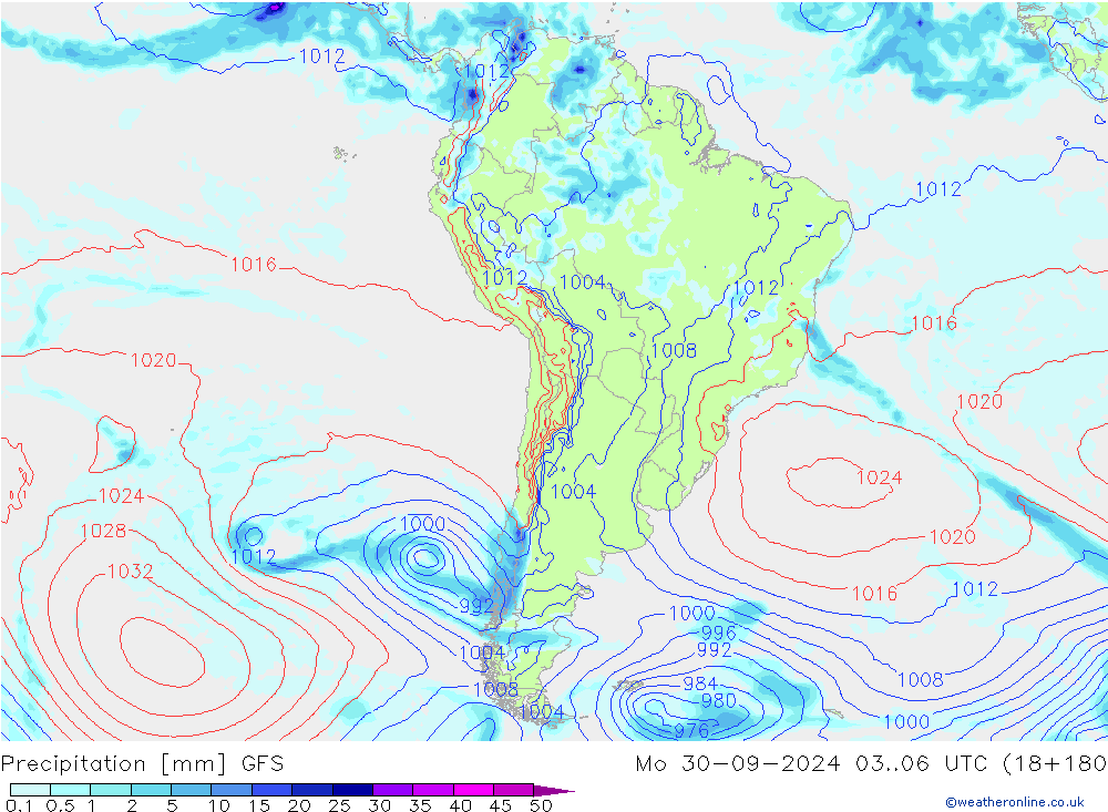 Yağış GFS Pzt 30.09.2024 06 UTC