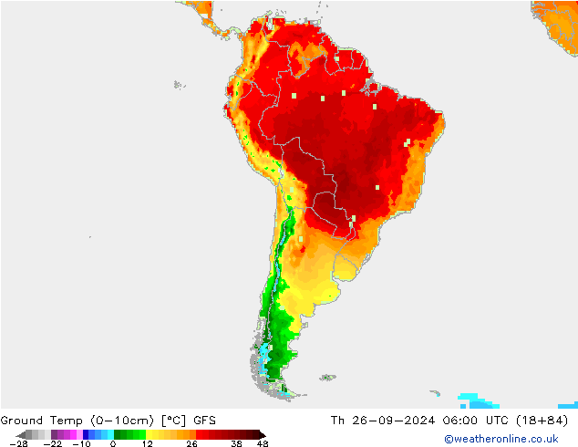 Temp (0-10cm) GFS jeu 26.09.2024 06 UTC