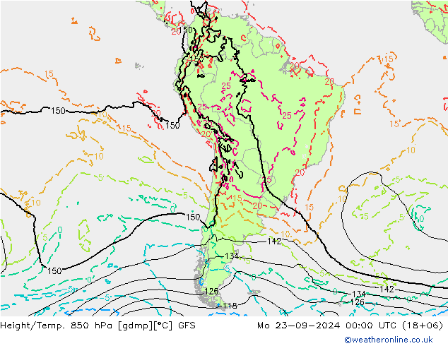 Z500/Rain (+SLP)/Z850 GFS Po 23.09.2024 00 UTC