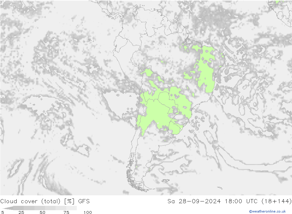 Wolken (gesamt) GFS Sa 28.09.2024 18 UTC